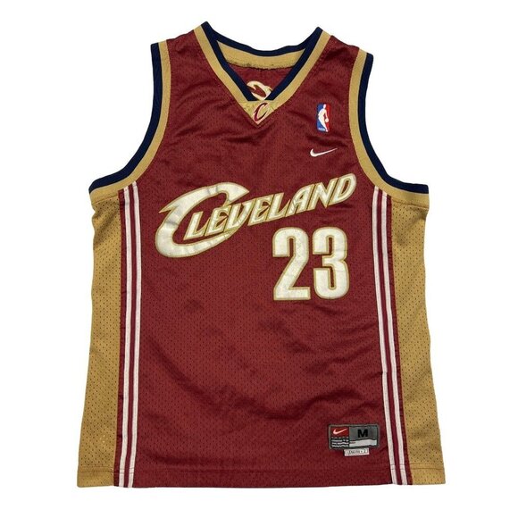 Nike NBA Cleveland Cavaliers LeBron James 23 Red Gold Jersey Size Medium - Picture 1 of 6
